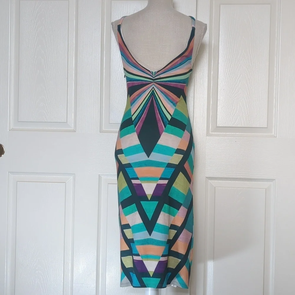 Mara Hoffman Prism V Back Geometric Patterned Midi Dress